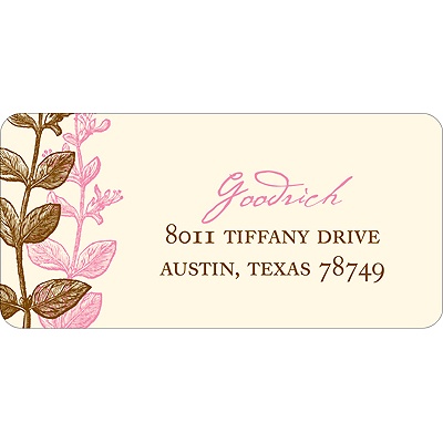 Subtle Vines -- Wedding Address Label