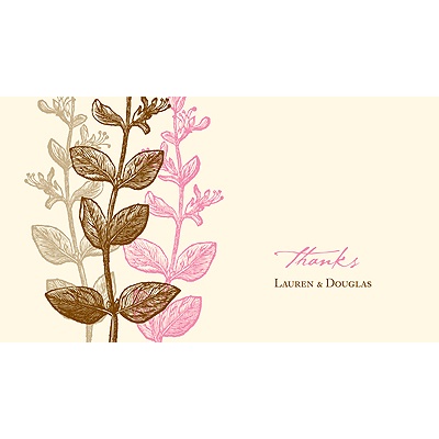 Subtle Vines -- Wedding Thank You Card