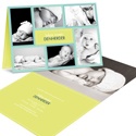 Newborn Collage -- Aqua Photo Birth Announcement