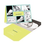Newborn Collage -- Aqua Photo Birth Announcement