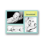 Newborn Collage -- Aqua Baby Thank You Card