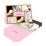 Newborn Collage -- Pink Photo Birth Announcement