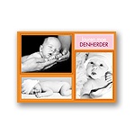 Newborn Collage -- Pink Baby Thank You Card