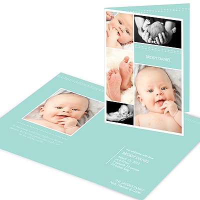 The Little Things -- Boy Collage Birth Announcement