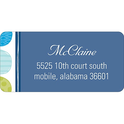 Round & Round We Go! in Blue -- Address Label