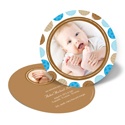 Round & Round We Go! in Brown -- Photo Birth Announcement