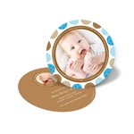 Round & Round We Go! in Brown -- Photo Birth Announcement
