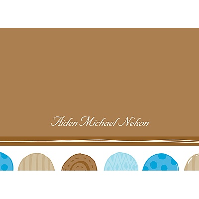 Round & Round We Go! in Brown --  Baby Thank You Card
