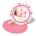 Round & Round We Go! in Pink -- Photo Birth Announcement