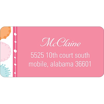 Round & Round We Go! In Pink -- Address Label