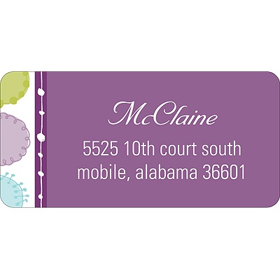 Round & Round We Go! In Purple -- Address Label