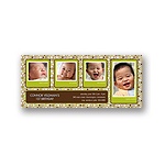Polka Dot Parade -- Green Kids Photo Birthday Party Invitation