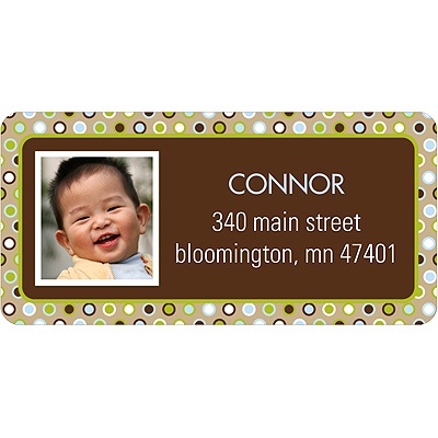 Polka Dot Parade -- Green Address Label