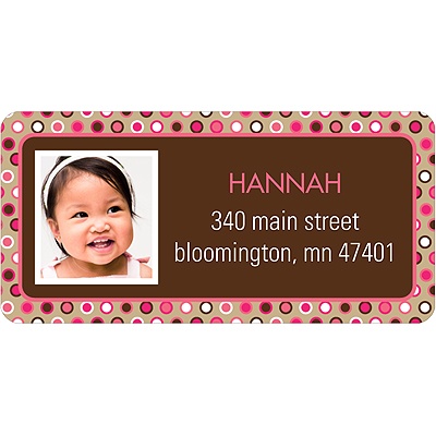 Polka Dot Parade -- Pink Address Label