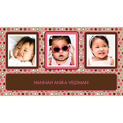 Polka Dot Parade --  Pink Thank You Card for Kids
