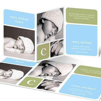Blocks of Joy --  Photo Adoption Announcements