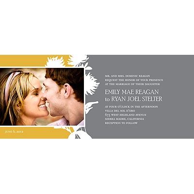 Stylish Flower Background -- Photo Wedding Invitation