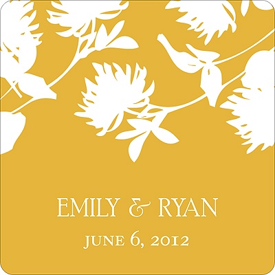 Stylish Flower Background -- Wedding Favor Stickers