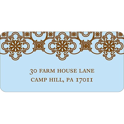 Exquisite Pattern -- Blue Address Label