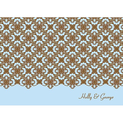 Exquisite Pattern -- Blue Thank You Card