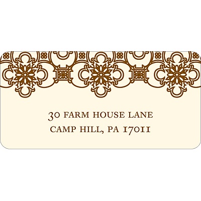 Exquisite Pattern -- Ecru Address Label