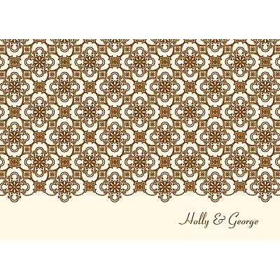 Exquisite Pattern -- Ecru Thank You Card