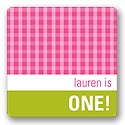 Gingham -- Kids Birthday Favor Stickers