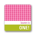 Gingham -- Kids Birthday Favor Stickers