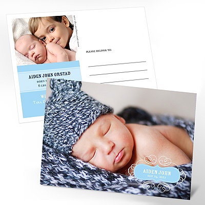 Named in Love -- Horizontal Photo Birth Announcement