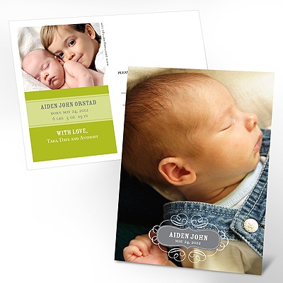 Named in Love -- Vertical Photo Birth Announcement