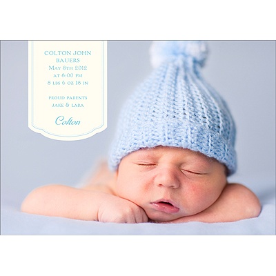Bundle of Blue -- Classic Birth Announcement
