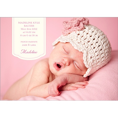Pretty in Pink -- Stylish Birth Announcement