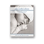 Classic Details in Blue -- Photo Birth Announcement