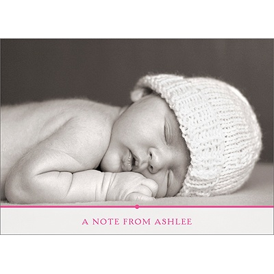Classic Details in Pink -- Baby Thank You Card