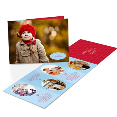 THE GOLDEN TICKET -- BOY PHOTO BIRTH ANNOUNCEMENT, 2in. x 4in. Folded Holiday Card
