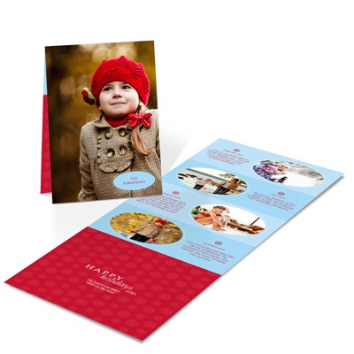 THE GOLDEN TICKET -- BOY PHOTO BIRTH ANNOUNCEMENT, 2in. x 4in. Folded Holiday Card