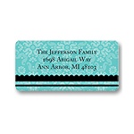 Floral Array -- Aqua Address Label
