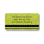 Floral Array -- Green Address Label