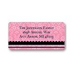 Floral Array -- Pink Address Label