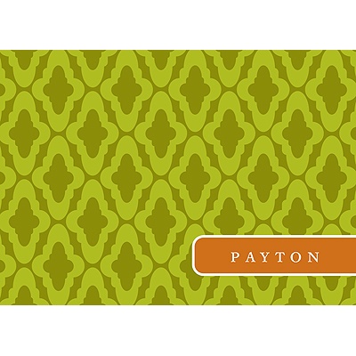 Moss Diamond Stamp -- Personalized Note Card