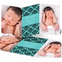 Damask Vision -- Modern  Birth Announcement