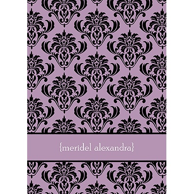 Damask Vision -- Baby Girl Thank You Card