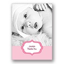 Joyful News in Pink -- Baby Thank You Card