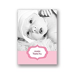 Joyful News in Pink -- Baby Thank You Card