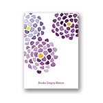 Watercolor Flowers -- Blue Personalized Note Card