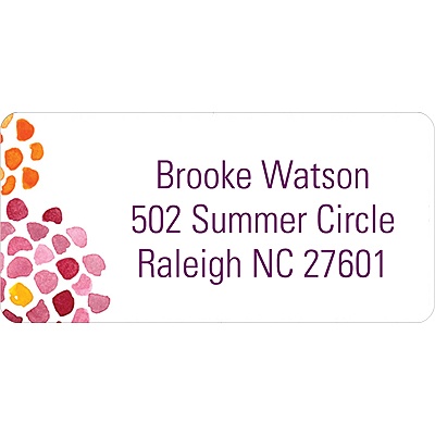 Watercolor Flowers -- Orange Address Label