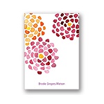 Watercolor Flowers -- Orange Personalized Note Card