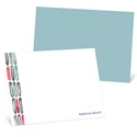 Watercolor Rings -- Blue Personalized Note Card