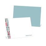Watercolor Rings -- Blue Personalized Note Card