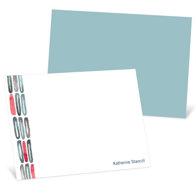 Watercolor Rings -- Blue Personalized Note Card